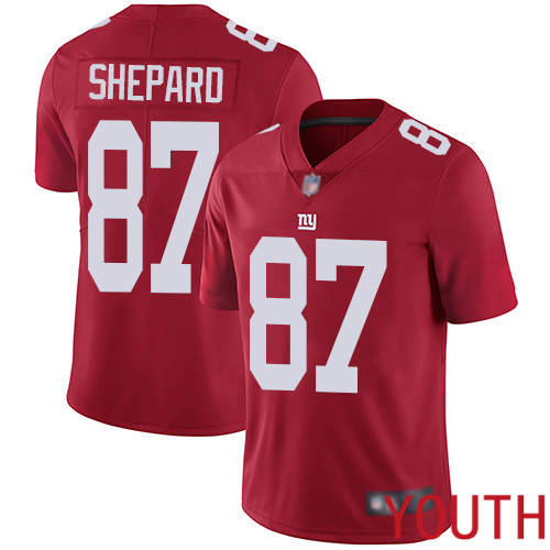 Youth New York Giants #87 Sterling Shepard Red Limited Red Inverted Legend Football NFL Jersey->youth nfl jersey->Youth Jersey